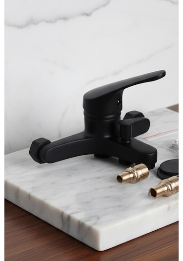 02-44 Lavabo Banyo Bataryası Robot Duş Takımı Musluk Armatür Siyah Beyaz Krom Gold Renkler Siyah