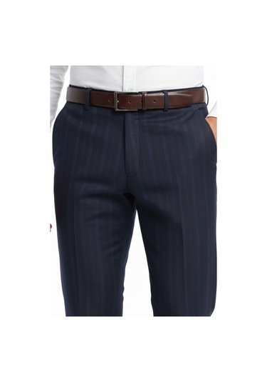 Erkek Regular Fit Çizgili Kumaş Pantolon Likra Kumaş Bgl-st05037 Lacivert