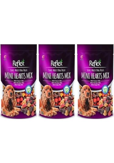 Reflex Yarı Yumuşak Mini Kalp Mix Köpek Ödül Maması 3 x 150 G