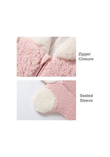 Yaozixa Bebek Kışlık Kalın Sherpa Ayırılmış Bacaklı Uyku Çantası, Çift Ritsme Ve Kapaklı, Pembe Pembe