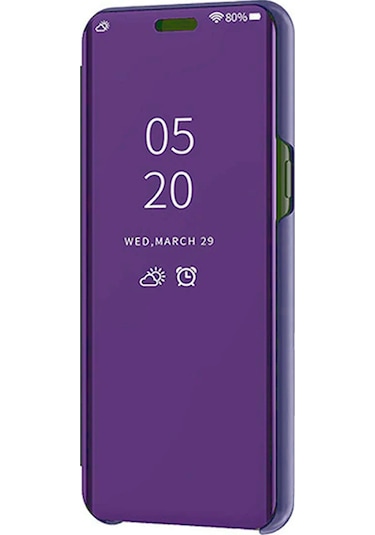 Oppo A5 2020 / A9 2020 Uyumlu Aynalı Kapaklı Lüx Kılıf Mor
