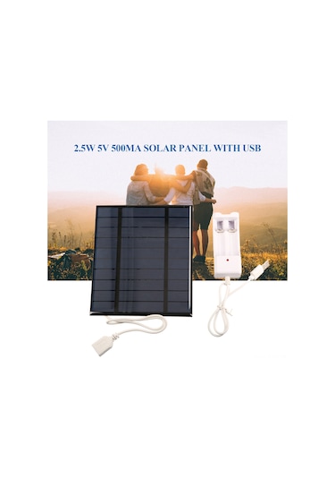 Youtek Güneş Enerjili Şarj Cihazı: 2.5w 5v 500ma İle Telefon Ve Aaa/aa Pil Şarjı