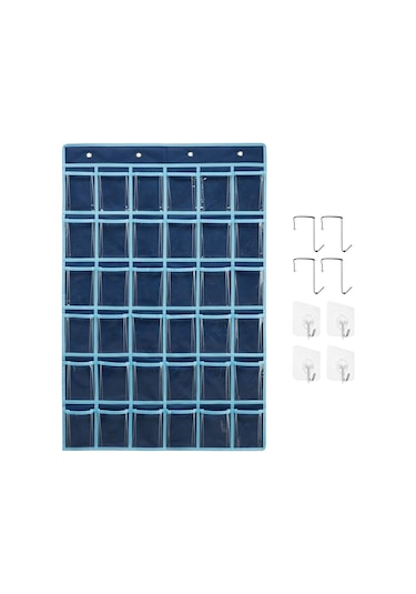 Cbtx 36 Cepli Temizle Asılı Kese Cep Telefonu Saklama Çantası Sınıf Takvimi Cep Tablosu Hesap Makinesi Tutacağı - Pembe