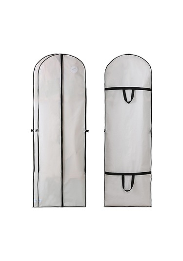 Lemestar 2 Adet Peva 180x60cm Gelinlik Koruması - Su Geçirmez, Katlanabilir, Sıkma Önleyici, Askı Tasarımı, Kaliteli Depolama Çantası Beyaz