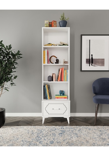 Hayal Modern Çekmeceli Mdf Kitaplık Beyaz - Tamamı 1. Kalite Mdf