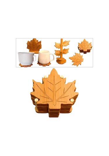 Suntek 6 Parça Güz Yaprakları Bardak Restoran Buzdolabı Yemek Yaprak Tabanı S Diğer