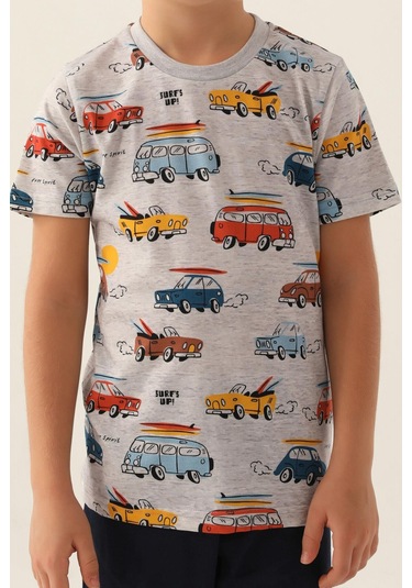 Roly Poly 3358 Surf's Up Erkek Çocuk Pijama Takımı Gri