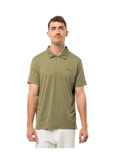 Jack Wolfskin Travel Polo Erkek Tişört 1809721tr-yesıl Yeşil