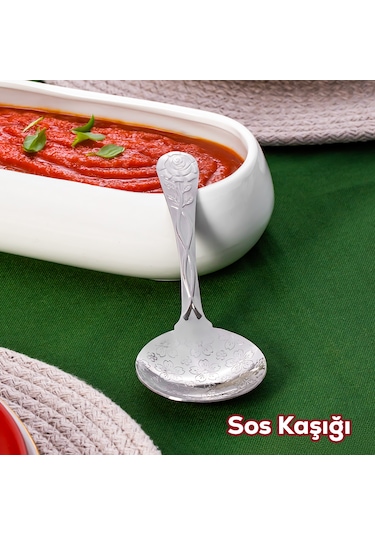 Porsima 5216 Metal Gümüş Sos Kaşığı Kepçe 13cm