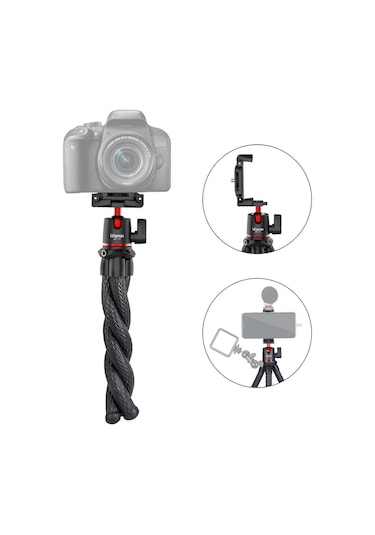 Ulanzi Mt-11 Esnek Ahtapot Tripod Standı 1/4 İnç Vida 2'si 1 Arada Platform Tasarımı 360 Ayarlanabilir Bilyalı Başlık 2kg/4.4lbs Yük Kapasitesi Akıllı Telefon Dslr Slr Kamera Canlı Yayın Çevrimiçi Video Kaydı İçin Siyah