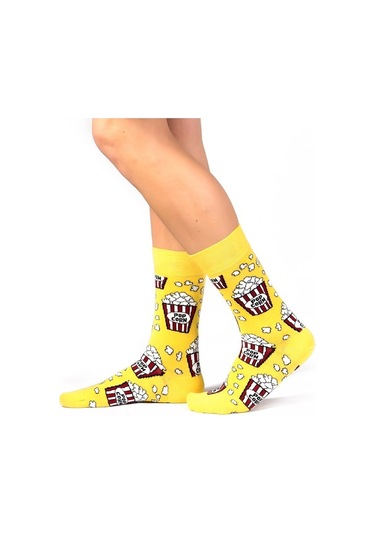 6'lı Organik Pamuklu Dikişsiz Erkek Çok Renkli Desenli Çorap (448387656) Yeşil