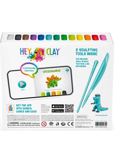 Hey Clay Hava İle Kuruyan Kil 15'li Kutu - Dinozorlar