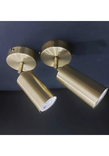 Mytlights Modern Spor Mat Altın Kapla Panasonıc Ledli Led Spot Led Aplik Led Avize 2700k Gün Işığı 2 Adet Fiyatı Altın