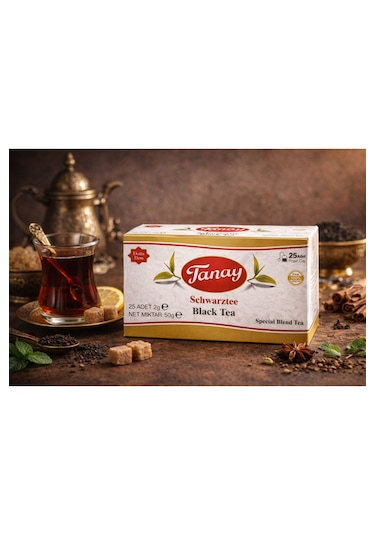 Tanay Süzen Bardak Poşet 2gr X 25 Li Sallama Siyah Çay 100% Ithal Black Teabag