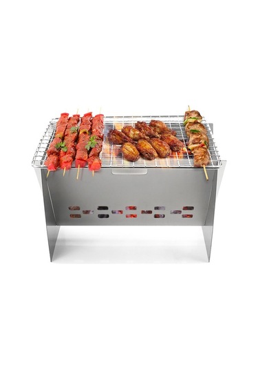 Maoyaya Katlanabilir Paslanmaz Çelik Kamp Ocağı - Gümüş Barbekü Ve Izgara Gümüş