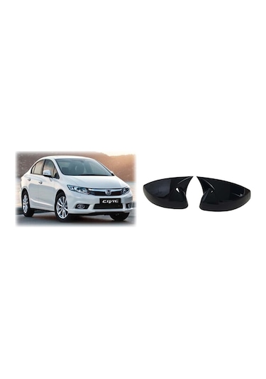 Honda Civic 2012-2015 Ithal Piano Black Batman Yarasa Ayna Kapağı