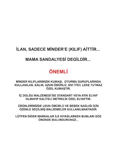 HOLMER Leke Tutmaz Organik Mama Sandalyesi Minderi & Kılıfı Max-M