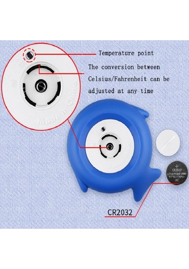 Sones 2 Adet Küçük Balık Bebek Banyo Elektronik Termometresi Küvet Havuz Su Termometresi Mavi