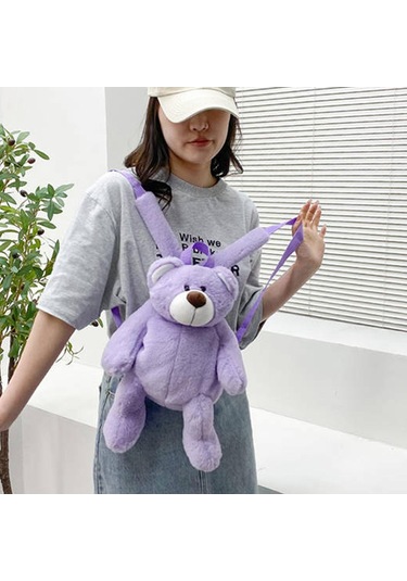 Suntek Kadınlar Üniversite Öğrencisi Için Peluş Hayvan Ayı Mor