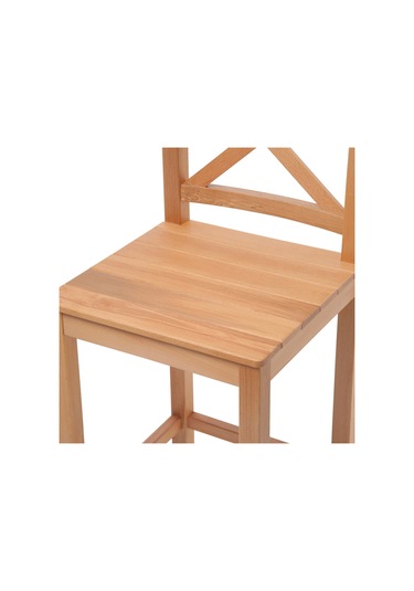 Alaçatı Ahşap Bar Sandalyesi Natural
