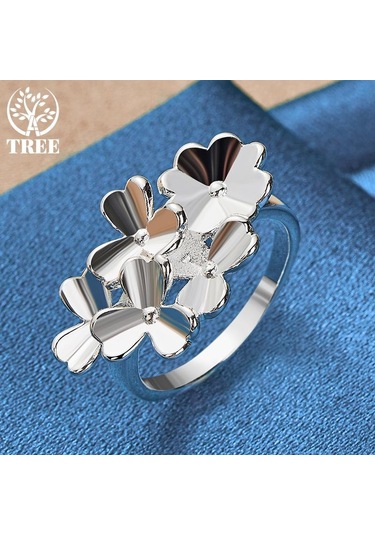 925 Ayar Gümüş Çiçek Yüzük Takı