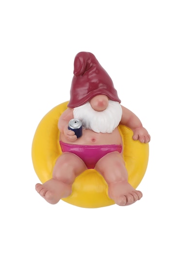 Hangfox Sarı Reçine Cüce Heykeli - Havuz, Göl, Bahçe Dekorasyonu - Su Üstünde Yüzen Funny Outdoor Ve Indoor Ornament