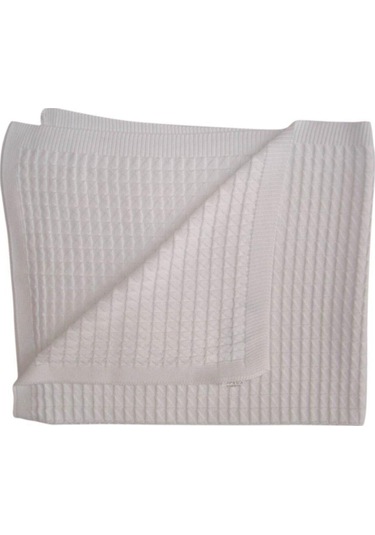 Üçgen Triko Battaniye 1052 Beyaz