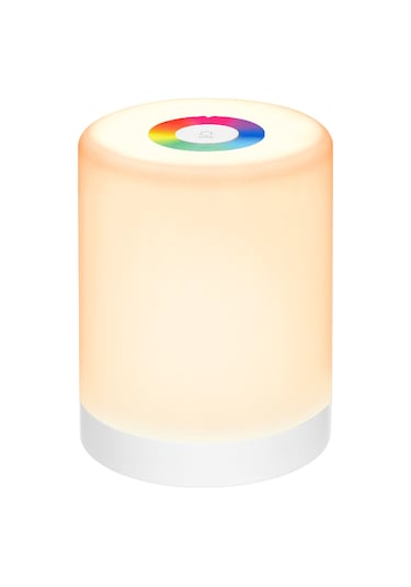 Geeksen Led Yatak Odası Lambası, Dokunmatik Kontrol, 3 Seviye Isınak Beyaz Işık, Rgb Renkli Ambiyans Işığı, Şarj Edilebilir, Duvara Asılabilir/sabitlebilir Beyaz Diğer