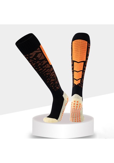 Suntek Futbol Çorabı Diz Yüksek Uzun Tüp Siyah-ve-turuncu Siyah Ve Turuncu Çok Renkli