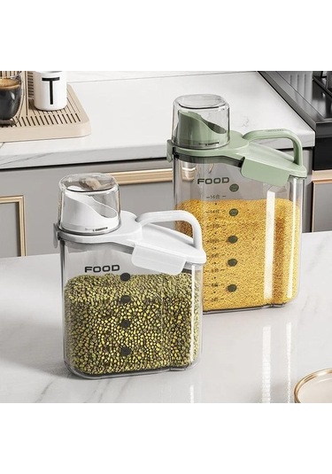 Pazly 1600ml Hava Geçirmez Evcil Hayvan Maması Saklama Kabı, Ölçü Kaplarıyla, Mavi Mavi