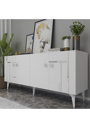 Maddera Konsol Beyaz-gümüş