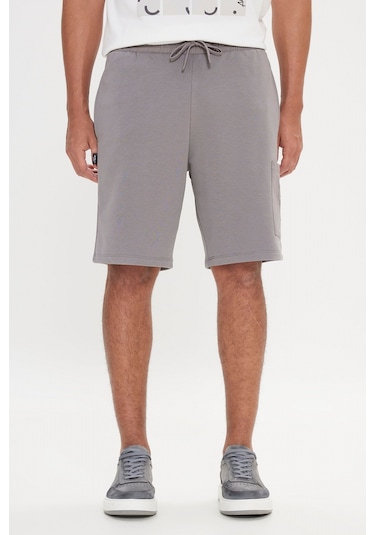 Ac&Co / Altınyıldız Classics Erkek Grı Standart Fit Normal Kesim Pamuklu Cepli Örme Şort Gri