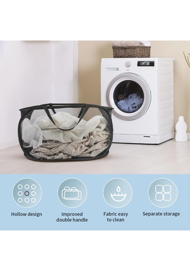 Kulplu Katmanlı Çamaşır Sepeti, Yurt İçin Katlanabilir Sepet, Banyo Ve Seyahat 1