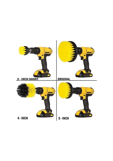4 Parça Elektrikli Matkap Temizleme Fırçası - Banyo Temizliği İçin Elektrikli Temizleme Fırçası Matkap Dahil Değildir
