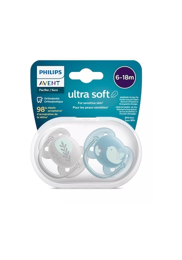 Philips Avent Ultra Soft Yumuşak 2li Emzik 6-18 Ay - Scf091/15 Çok Renkli