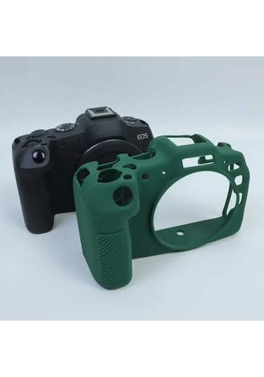 Butu Canon Eos R8 Kılıf İçin Çizilmeye Dayanıklı Silikon Kamera Kılıfı Koruyucu - Siyahımsı Yeşil