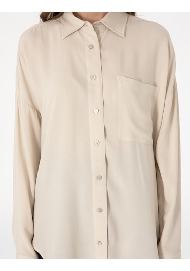 Pierre Cardin Kadın Krem Gömlek Desenli 50311567-vr071 Krem