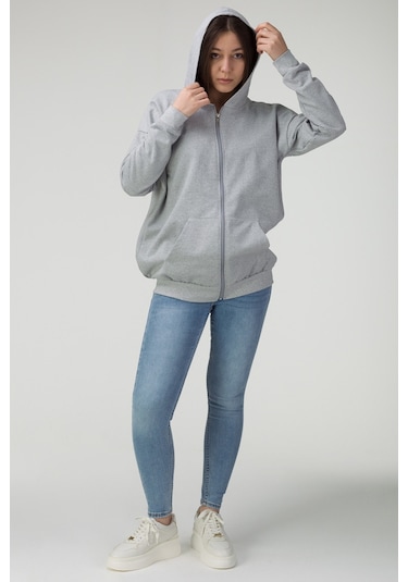 Modagen Unisex Gri Oversize Hırka Gri