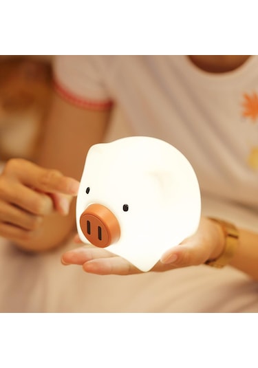 Homyl Usb Şarj Edilebilir Led Gece Işığı Lambası Silikon Beyaz