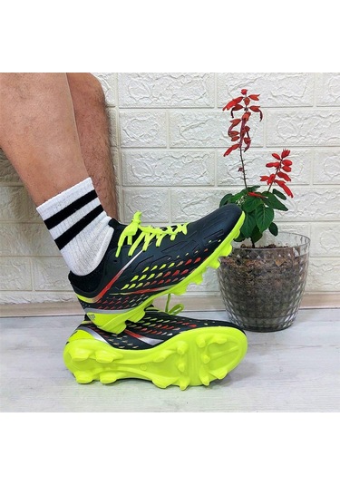 M.p 1359 Siyah-sarı Termal Likralı Krampon Futbol Ayakkabı 001