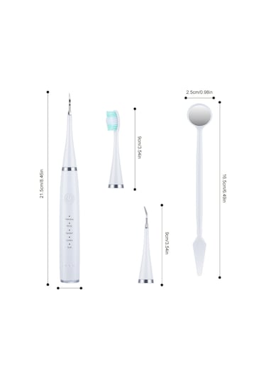 6'sı 1 Arada Elektrikli Diş Ölçekleyici Diş Taşı Temizleme Diş Temizleme Seti, Renk: Yeşil Temel