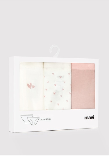 Mavi - 3lü Klasik Külot 1914305-17865 Pembe