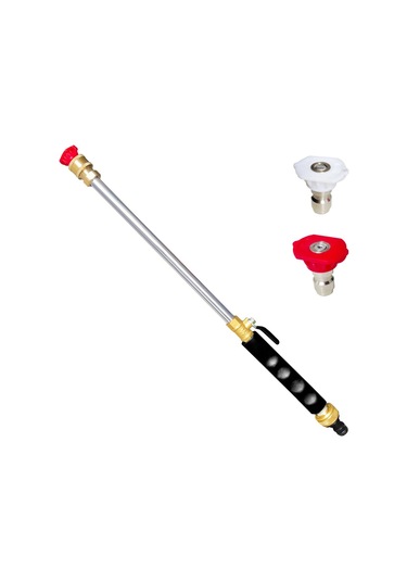 Suofeng Yüksek Basınçlı Bahçe Hortumu Püskürtme Ucu - 2 Nozullu, Kaymaz Tutma Yeri, Hızlı Bağlantı Siyah