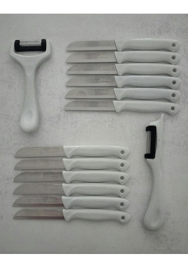 Solingen 12'li Meyve-sebze-doğrama Bıçağı Ve 2'li Soyacak 14'lü Set Beyaz