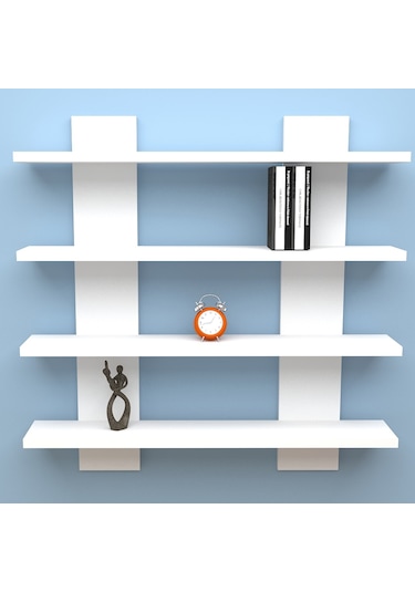 Mbesmobilya Mbes Mobilya Dekoratif H Model Raf Beyaz