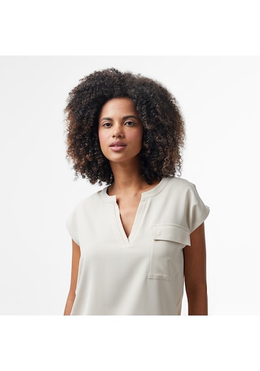 Nautica Kadın Bej Relaxed Fit Gömlek Düz 55w090t Bej