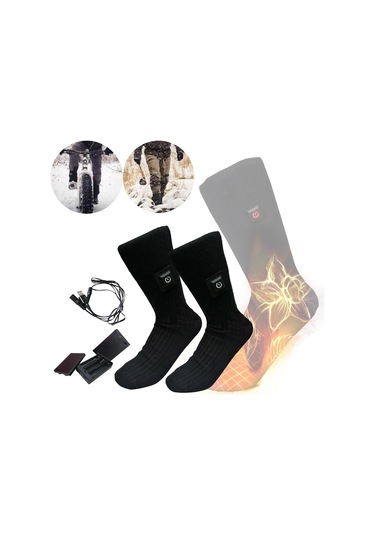 Suntek 2x Unisex Elektrikli Isıtmalı Çorap Ile Pil-kutusu-usb