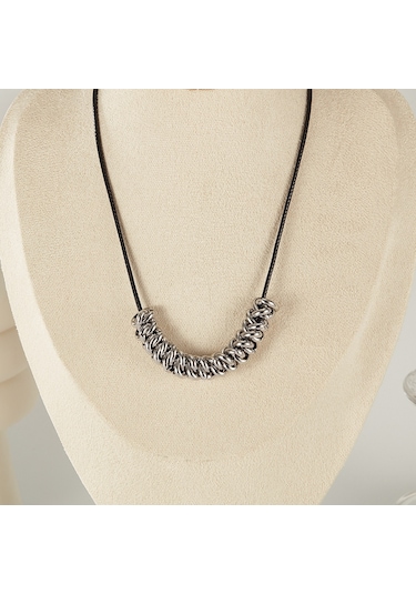 Sones Opk Gx2423 Kişiselleştirilmiş Deri Halat Paslanmaz Çelik Yüzük Kolye Ucu Aksesuarları