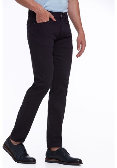 Hatemoğlu Lacivert Regular Fit Yüksek Bel Düz Paça Basic Kot Pan Lacivert