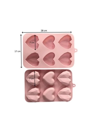 Pastaland Silikon Kek Kalıbı Kalp Düz Elmas Şekilli Diğer